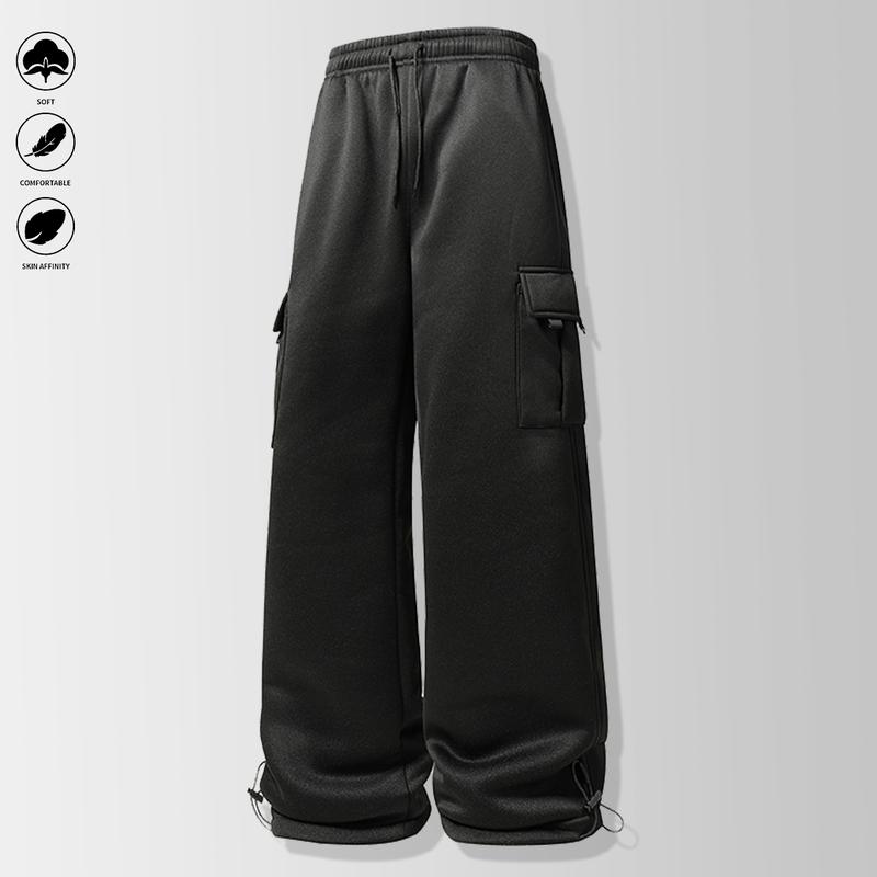 Men's Oversized Jogger Pants, All-Season Casual Streetwear & Athletic Pants with Pockets for Gym, Jogging, Casual Attire - Solid Color Loose-Fit Trousers, Relaxed Fit for Men & Teens, Versatile for Outdoor Activities & Style