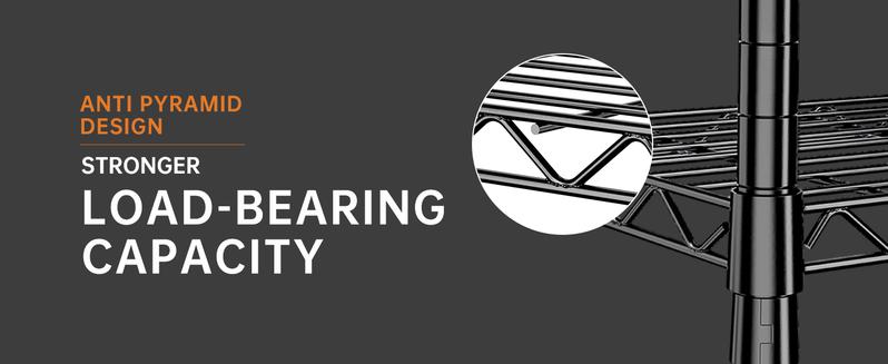 Raybee Shelf Metal Wire Shelving Storage Utility Rack Adjustable Shelves,Standing Shelf Units for Kitchen Pantry Closet Balcony Plant Pot Placement