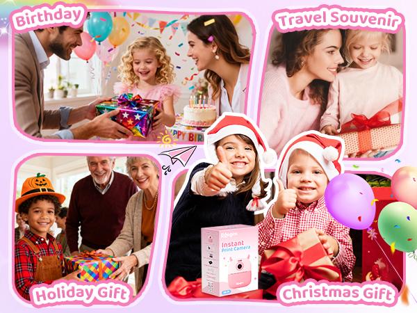 [JADENS] Instant Print Camera for Kids, Birthday Gifts for Girls Boys, HD Digital Video Cameras for Toddler,Included 32GB SD Card-Purple