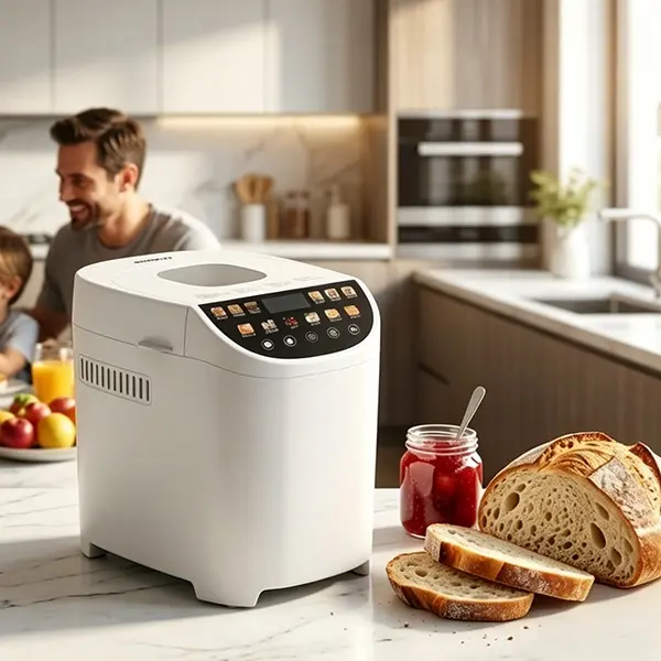 12-in-1 Smart Bread Maker Machine - 2LB, Household Appliances, Kitchen Supplies, Push Button, Gluten-Free Setting, Nonstick Pan, 2 Loaf Sizes, 13H Reserve Func., 1H Keep Warm Func., White Kitchen Appliance