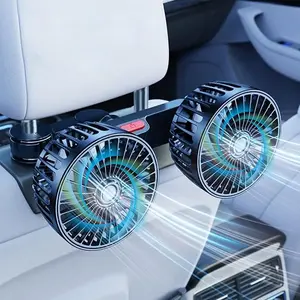 2026 Car Cooling Fan, Dual Head Car Fans for Backseat,  Headrest 360 Degree Rotatable Dual Head USB Car Fan,with Adjustable Clips for Vehicles RV SUV Usb