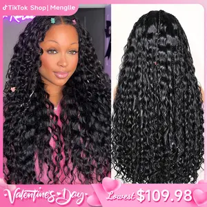 [Pre Braided 7X6 Water Wave] Menglle Pre Styled Boho Curly Wig 7X6 Glueless Ready to Go Box Braided Water Wave Lace Front Human Hair Wig#springfresh#GiftedInLove