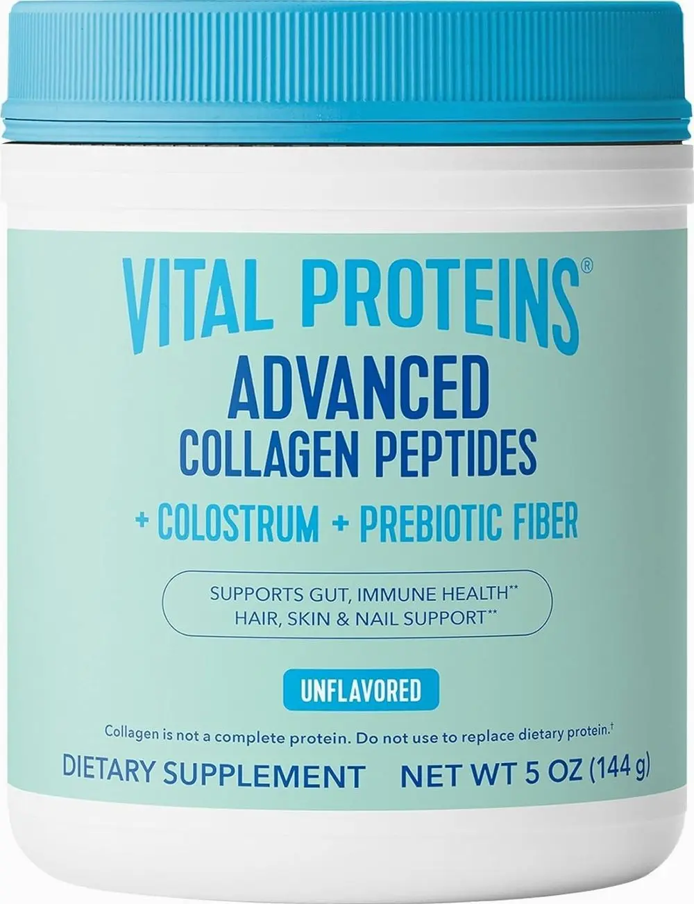 Advanced Collagen + Colostrum + Prebiotic Fiber, 5oz | VERISOL® Collagen Peptides, Supports Gut & Immune Health, Hair Skin & Nails, Colostrum & Prebiotic Fiber, 16 Servings
