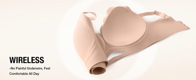 OEAK Women Seamless Jelly Bras No Underwire Push Up Wavy Neckline Wireless Bralettes Soft V Neck Full Coverage Everyday Bra