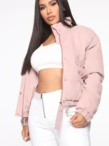 Cover Your Tracks Puffer Jacket - Mauve