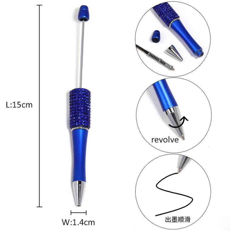 【P2】READ!!! (Pen has GAP on wrap) Qty 5 Standard Rhinestone Pens for DIY Assorted Beadable Pens