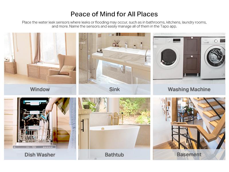 TP-Link& Tapo T300 Smart Water Leak Sensor – 6-Probe Instant Detection, 90 dB Siren, IP67 Waterproof, App & Alexa Alerts, 3-Year Battery, Requires Tapo Hub