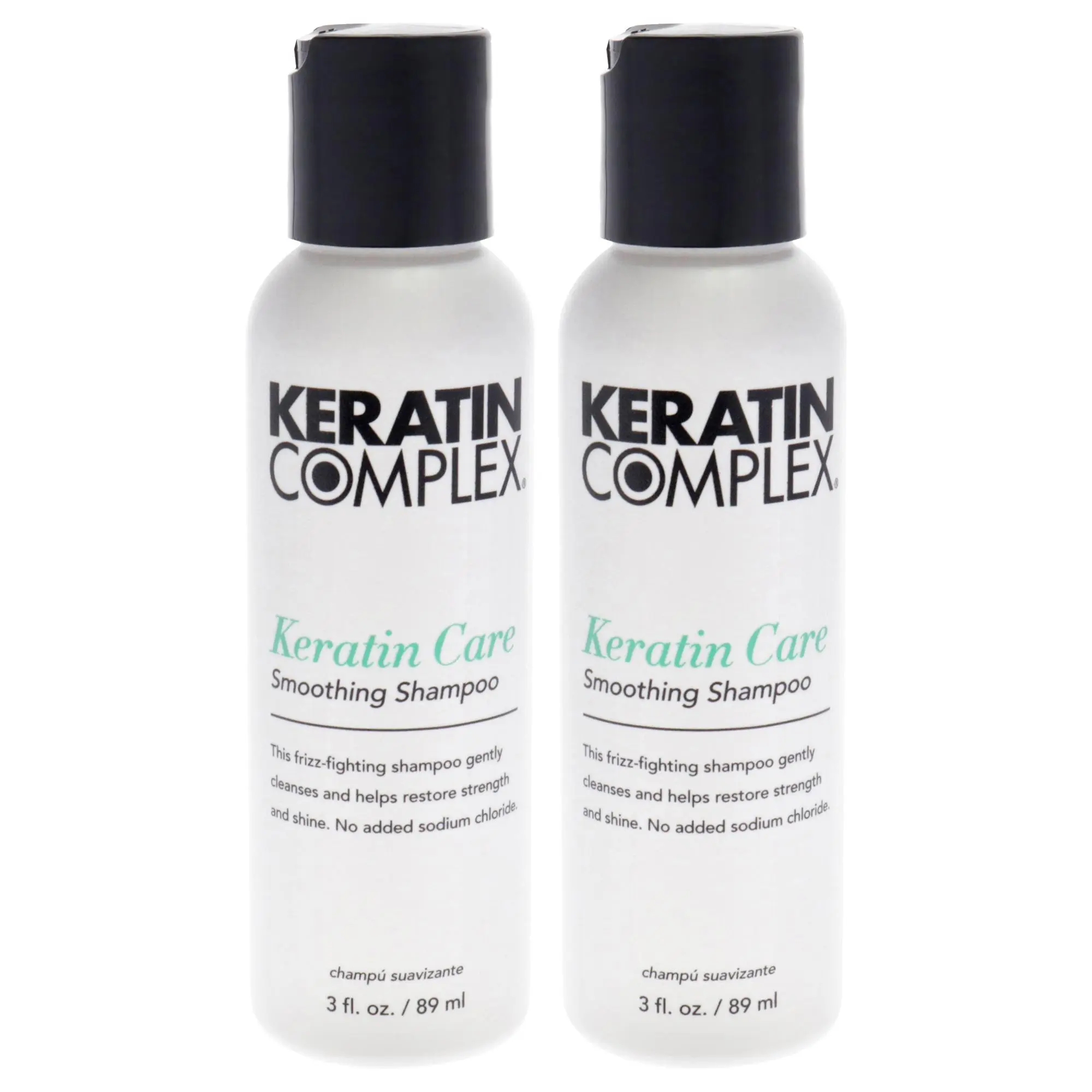 Keratin Complex Color Care Haircare Shampoo - Frizz-Fighting, Smoothing, Restore Formula, Unisex, 3 oz (89ml) - Pack of 2, Set, Two Bottles