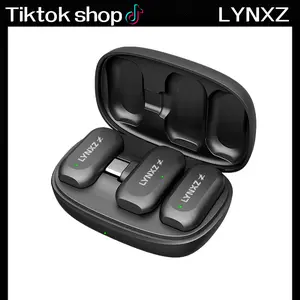 Wireless Lavalier Microphone LYNXZ A8 | Magnetic Mini Mic 2TX+USB-C | 48kHz/24Bit HD Audio | For iPhone 17/16/15 Android | Vlog Podcast Live Streaming