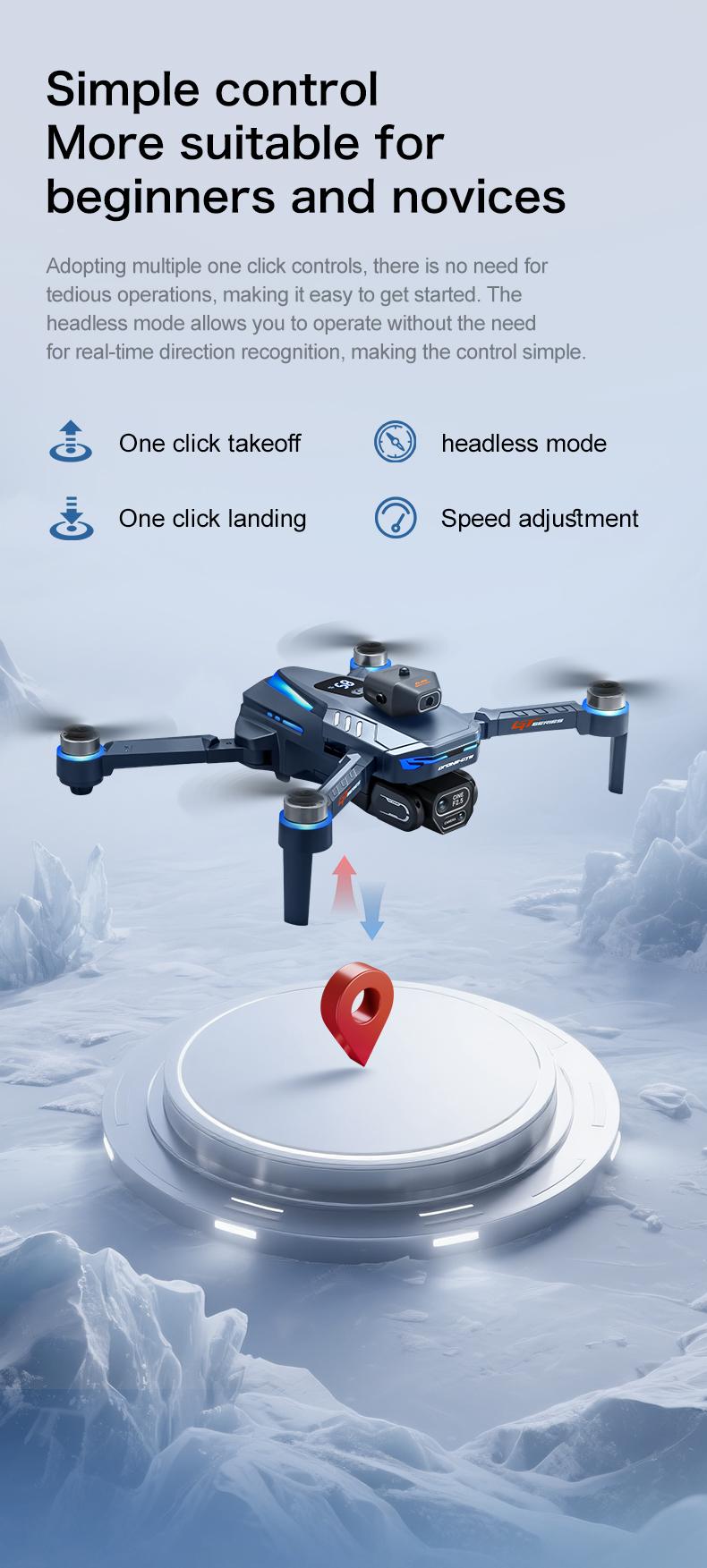 Drone MAX Upgraded Version – Dual Batteries, 4.3" HD Screen Remote, 8K Dual-Camera Obstacle Avoidance, Brushless Motor, Foldable Design, Night-Flight Ready, Ideal for Adults & Beginners