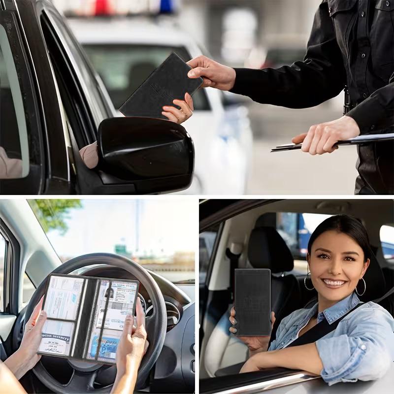 PU Leather Car Document Organizer Case – Simple Style Insurance & Registration Holder Wallet with Clear Pockets for ID and Essential Papers PU Leather Car Document Organizer Case – Simple Style Insurance & Registration Holder Wallet with Clear Pockets for ID and Essential Papers