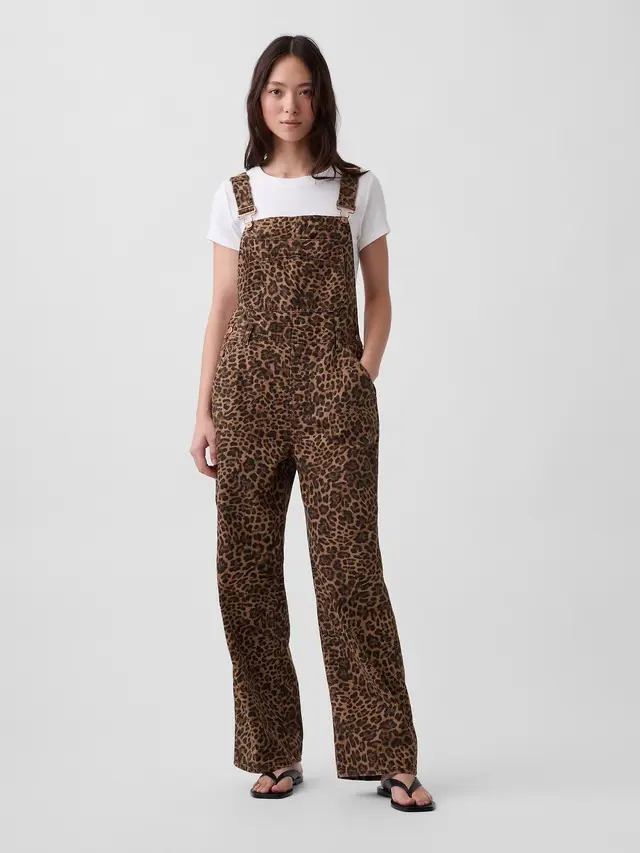 Gap Women's Leopard Print Loose Overalls
