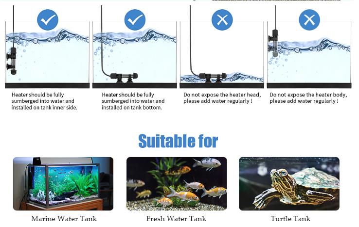 hygger Small Aquarium Betta Heater, Submersible Fish Tank Heater 10W/25W/50W/100W with LED Digital Display, Suitable for Marine Saltwater and Freshwater up to 5/10/16/26 Gallon