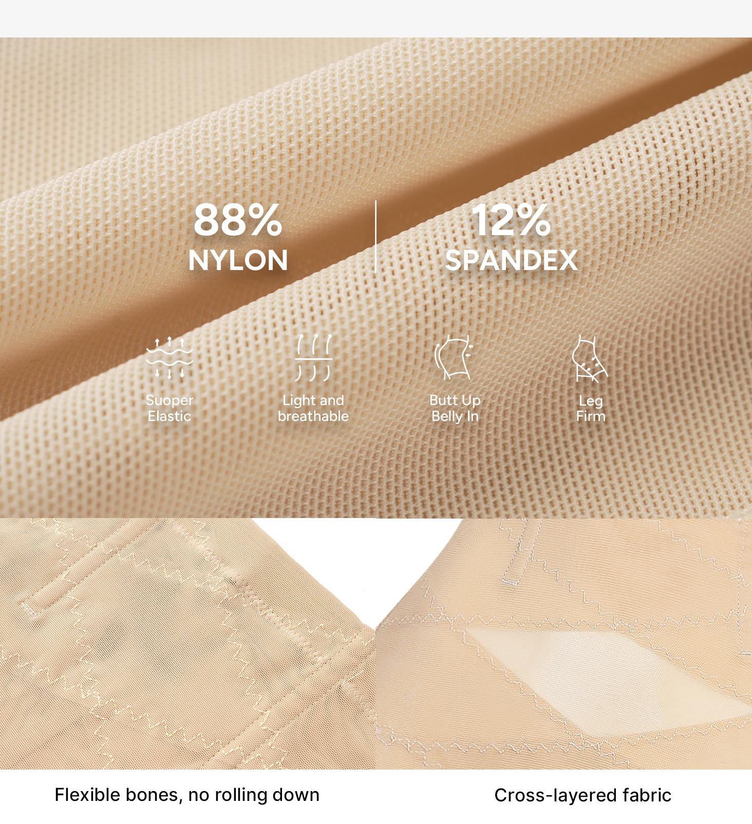 Nebility Women's High-Waisted Breathable Shapewear Tights - Double-Layered Fabric with C-Shaped Pleats, Flattering Silhouette & Natural Lift, Basic Minimalist Compression (Black, Beige) Womenswear Black、Beige