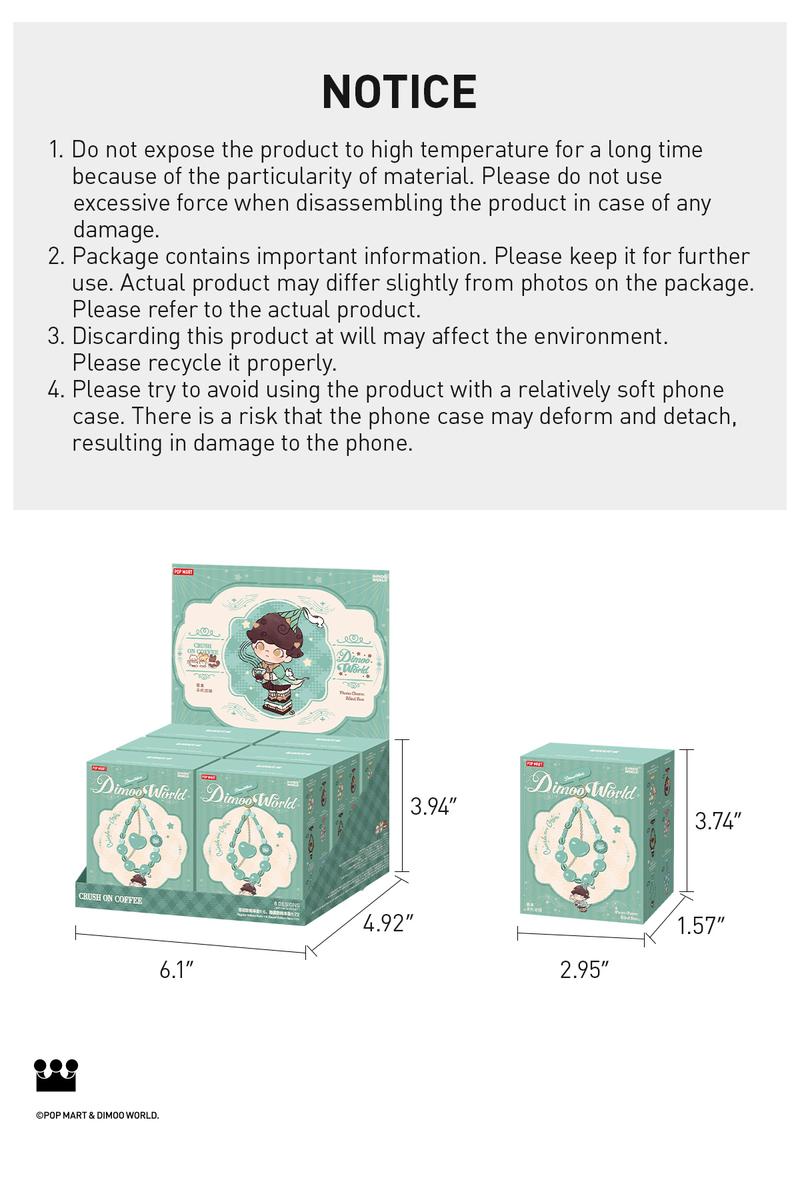 POP MART DIMOO Crush on Coffee Series-Phone Charm Blind Box