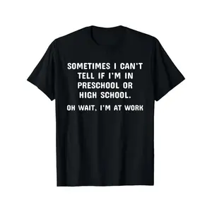 Funny Workplace Sarcastic Office T-Shirt - "Oh Wait, I'm at Work" Saying - Soft Breathable Black Tee for Men & Women - Casual Work Shirt Gift for Teachers, Coworkers - Machine Washable Everyday Office Apparel, Bold Text Design, Comfortable Fit, Humorous T