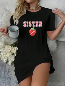 Sister Of The Berry Sweet Birthday Strawberry Family Casual Dress