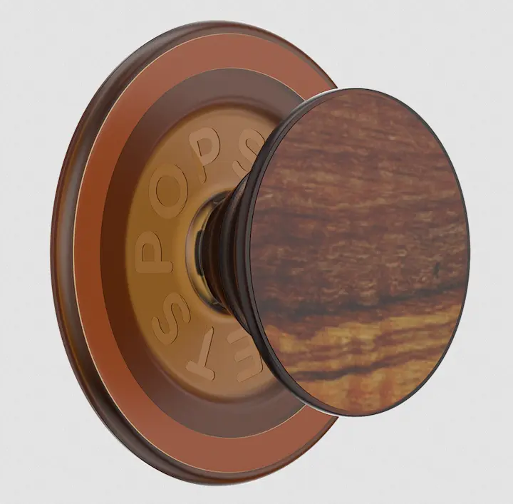 PopSockets MagSafe PopGrip Phone Accessory, Olive Wood Mobile Phone Holder for MagSafe-Enabled Devices, Accessories