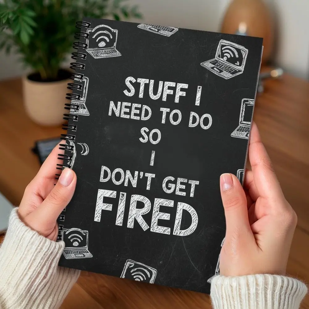 Funny Office Notebook, Spiral Coil Notebook, Spiral Notebooks, Spiral Journal with Workplace Humor, Productivity Planner, Spiral Bound Planner, Spiral Bound Notepad for Work, School and Home, Workbook Journal, Office Stationery Supplies