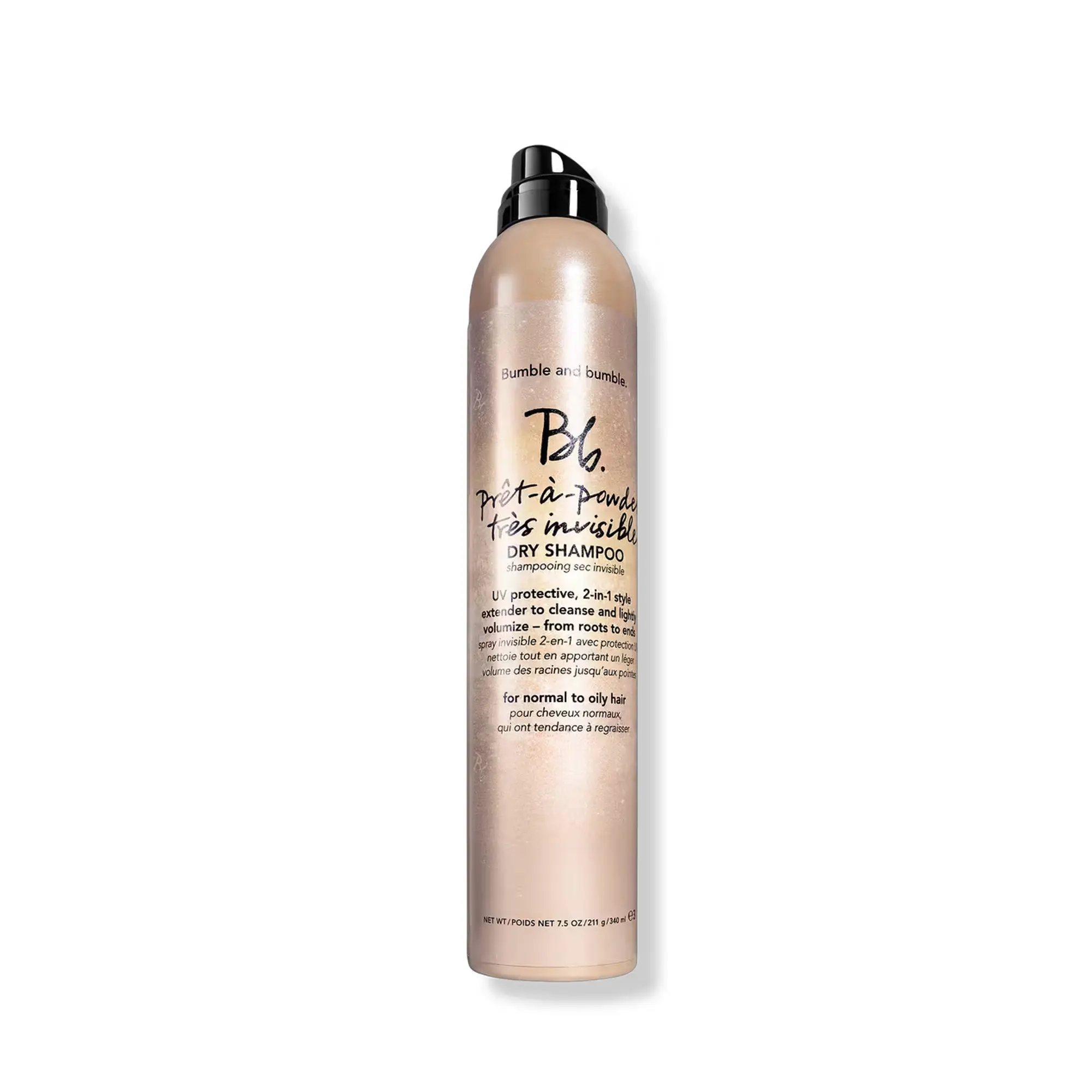 Bumble and bumble Pret-a-Powder Tres Invisible Dry Shampoo, Haircare Cleanser with Hibiscus Extract to Nourish Ends & Absorb Oil, Translucent with UV Protection, Canister, Style Extender, Light, Dry Hair, Rice