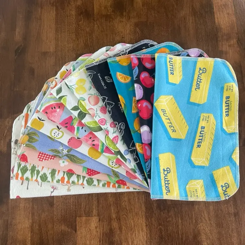 Food Variety Pack - Eco-Friendly Reusable Kitchen Paper Towel Replacement Cotton Household Wiping Cloth Wipes