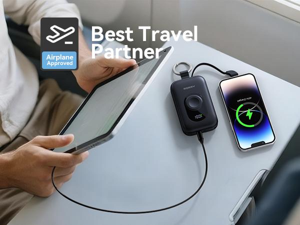 RORRY 20000mAh Portable Charger PD 30W Power Bank with 2 Built-in Cables Super Fast Charging Battery Pack with Keychain Travel Essentials for iPhone 17-11 Apple Watch iPad Android Perfect Gift SpringStatements