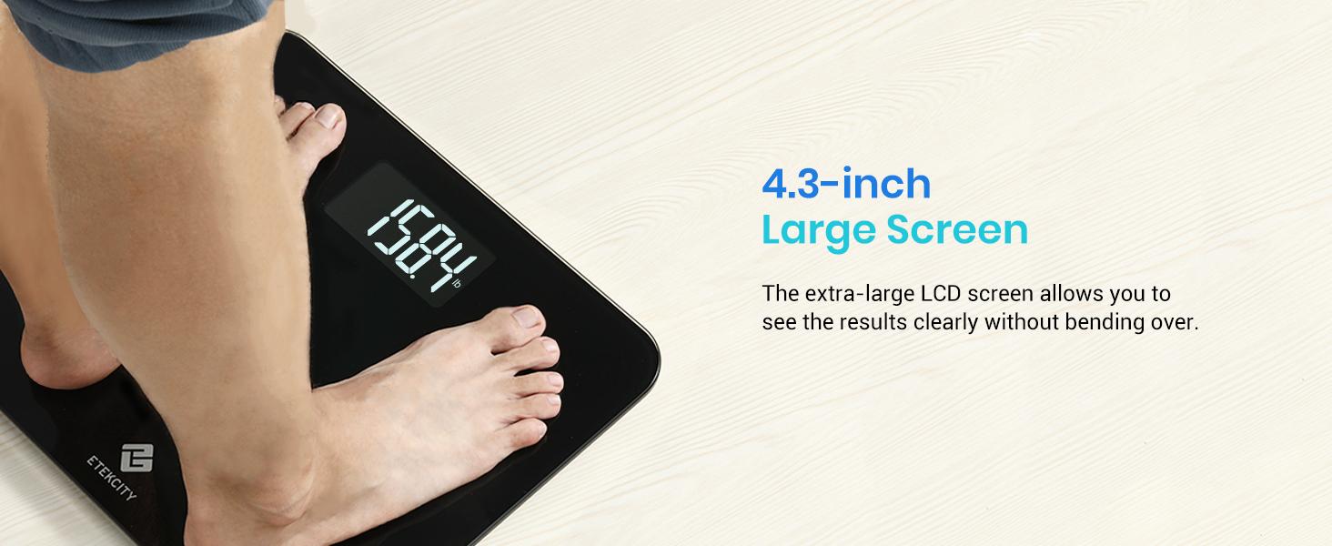 Etekcity Scale for Body Weight, Bathroom, Extra Wide Platform and High Capacity, Accurate and Safe, Easy-to-Read on Backlit LCD Display, 440 lb