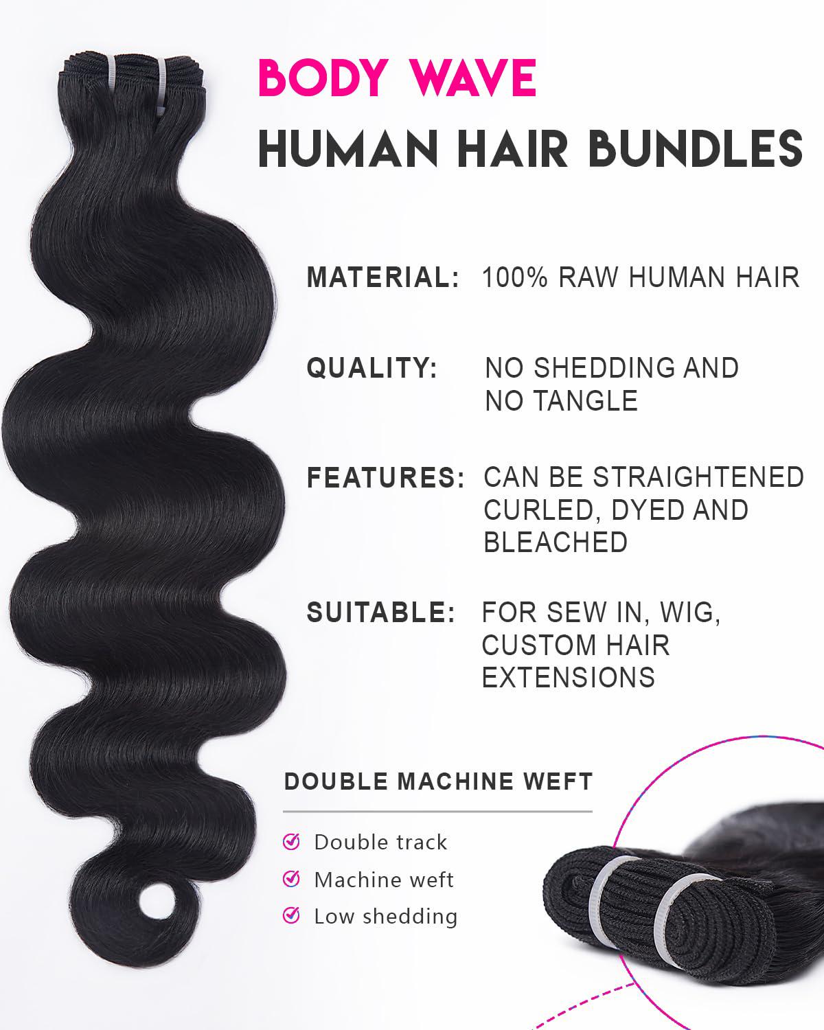 Tahikie 16A 100% Raw Virgin Brazilian Human Hair Bundles Body Wave/ Water Wave/Burmese Curly Bundle Unprocessed Remy Hair Weave Sew In/Quick Weave Viral Hair Bundles