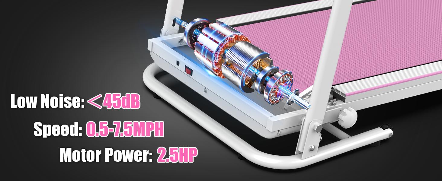 LIVIVOX  7.5 MPH  Foldable Walkable walking Treadmill with Handle，Remote Control ，Wheels for Easy Moving，265lbs Weight Capacity  Outdoorfun Home Gym Fitness Equipment Workout  Calories， Ideal for home/office,apartment ,0-10% incline pink treadmill