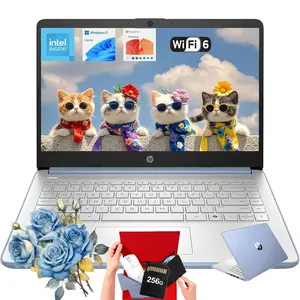 HP 2025 14 Inch Small Laptop for Student Business, Intel N150 CPU, 14" Anti-Glare, up to 16GB RAM, 256GB Storage, Wi-Fi 6, Copilot AI & 1 Year Office 365, Windows 11 Home,Bundle Accessory