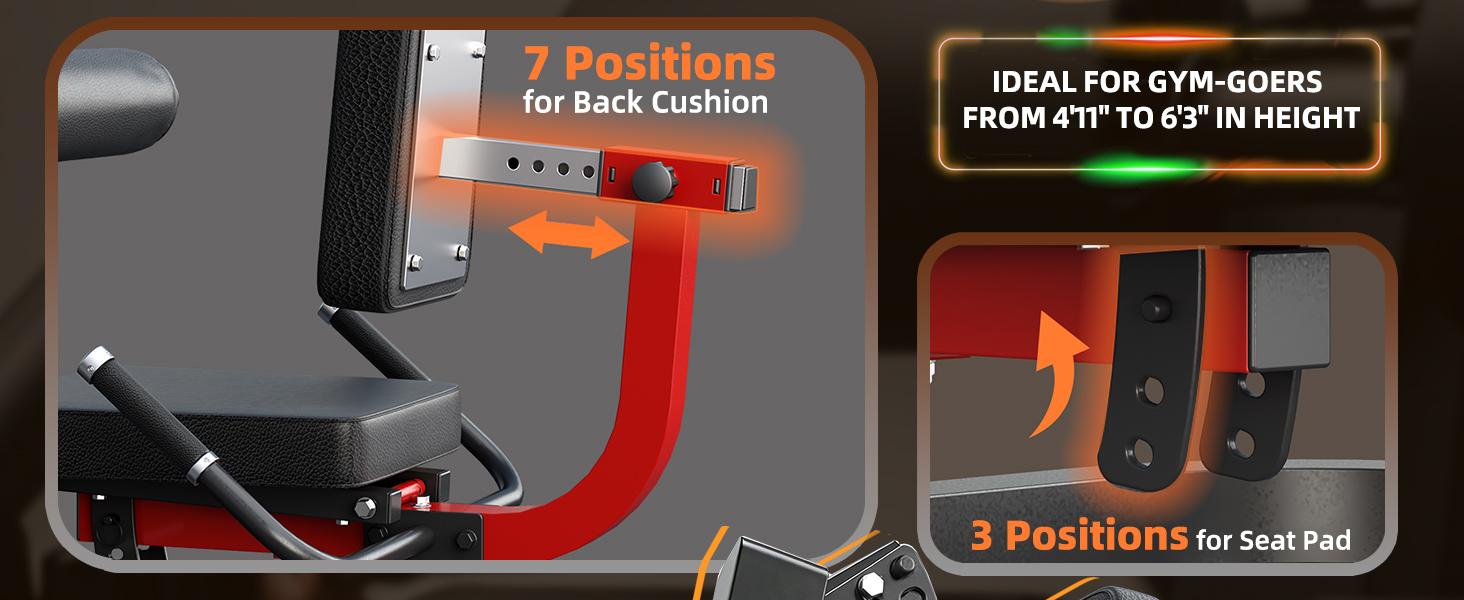 Leg Extension and Curl Lower Body Workout Machine, Heavy Duty Adjustable Leg Rotary Extension Plate Loaded Fitness Equipment for Thigh Home Gym, for 1''/2'' Weight Plates with Easy Mobility Wheels Leg Extension and Curl Lower Body Workout Machine, Heavy Duty Adjustable Leg Rotary Extension Plate Loaded Fitness Equipment for Thigh Home Gym, for 1''/2'' Weight Plates with Easy Mobility Wheels