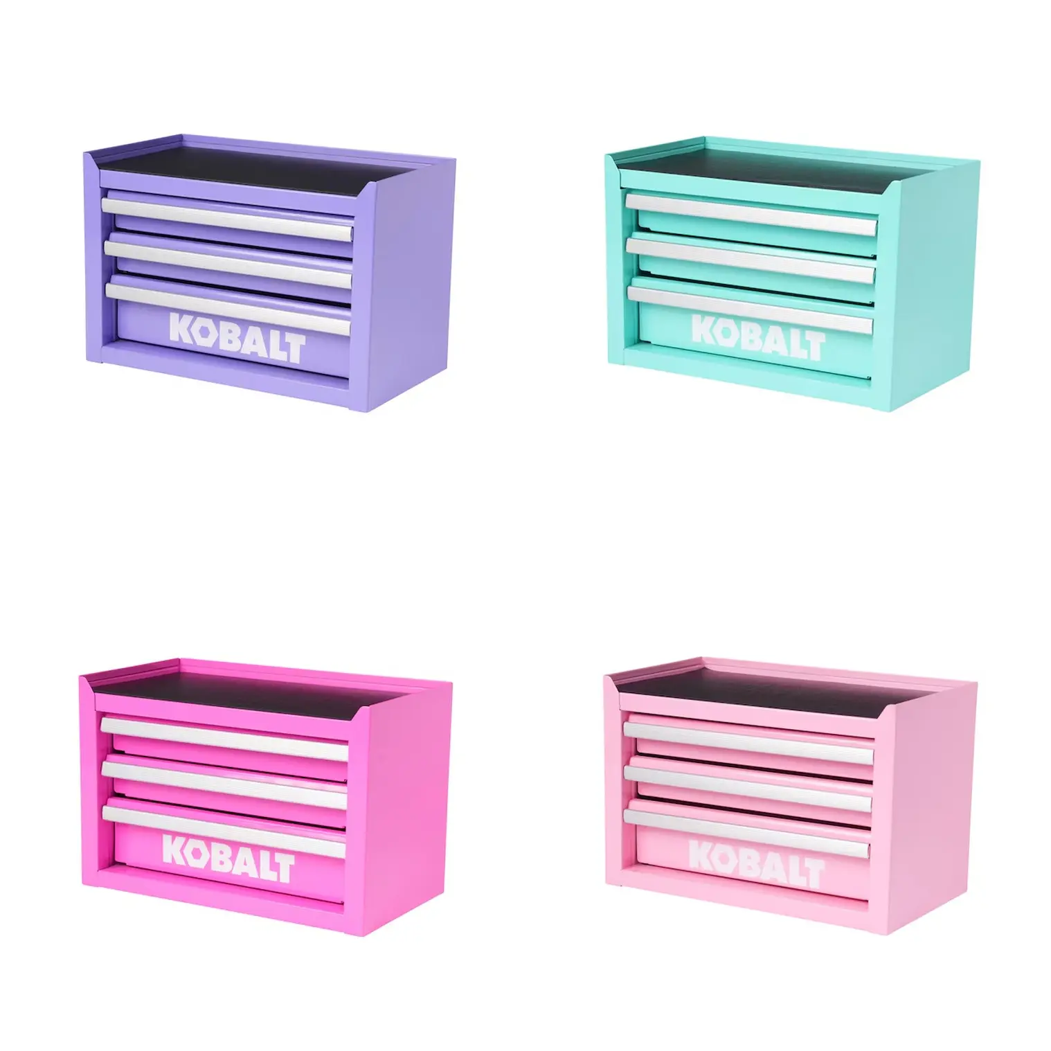 Kobalt Portable Base Toolbox 3-Drawer Steel Toolbox MULTIPLE COLORS Tool Storage Container Tool Storage