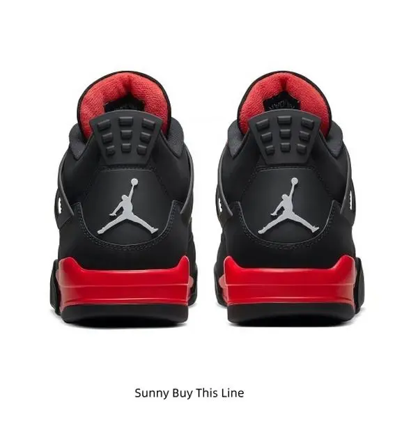 Outdoor Wear-Resistant Rubber Sole Basketball Sneakers, Black Red Color Block, Unisex Daily Training Sports Shoes for Men and Women