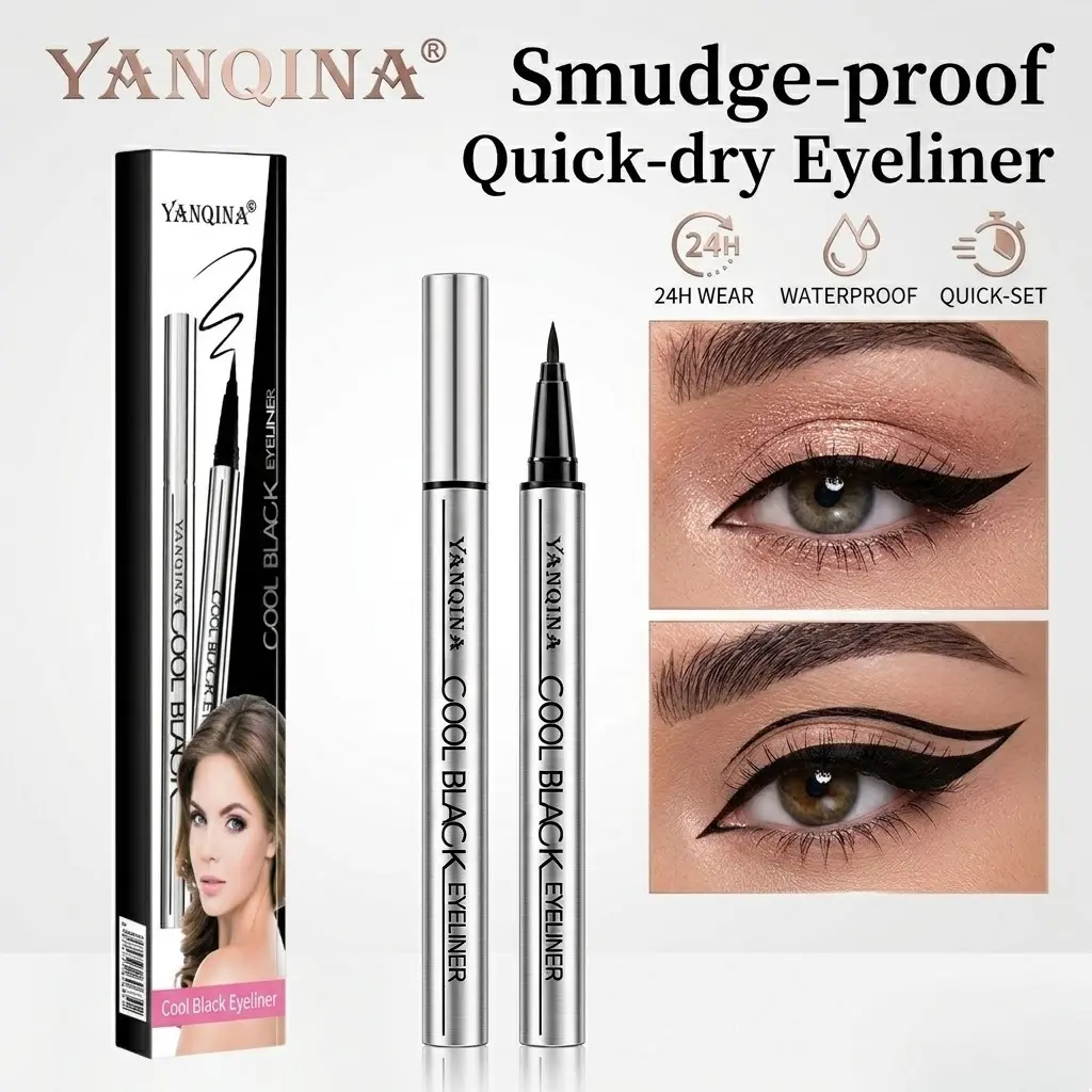 Vegan Liquid Eyeliner Pen - Beauty Products Single Item Makeup, 24-Hour Long Lasting, Waterproof, Lightweight, Flawless Smooth Application, Ultra Creamy Silky Texture, Cruelty Free, Eye Area, Adults, Smooth Glide backtoschool