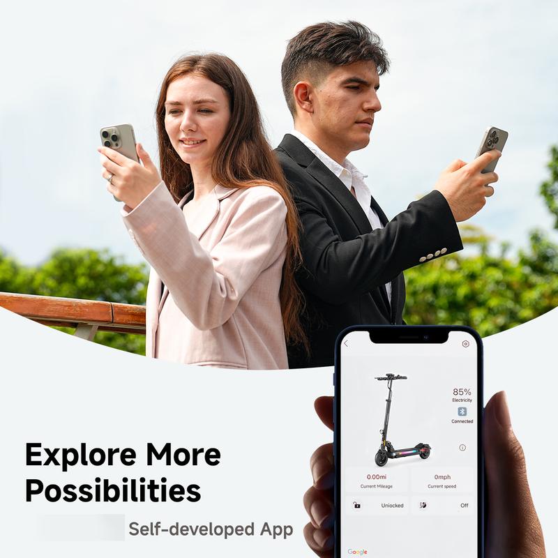 【New-in】High-end Electric Scooter for Adults, 1000W/800W Powerful Motor, 31MPH/25MPH, 31Miles/25 Miles Max Range, 10"/8.5'' Pneumatic Tires, APP Control, Dual Suspension & Dual Braking, Portable Electric Scooter Adults