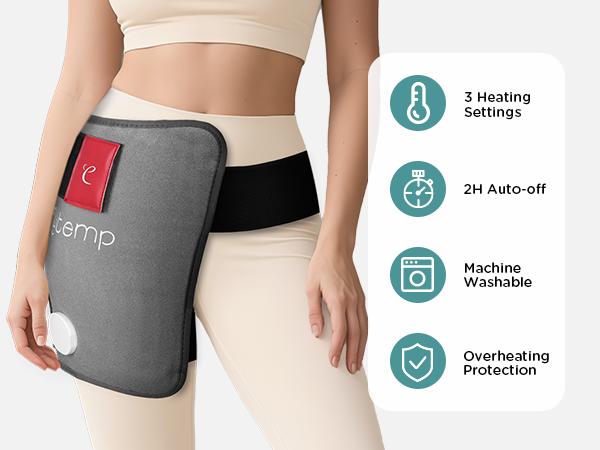 Hip Heating Pad for Hip/Sciatica Pain, Birthday Gifts for Women/Men/Mom, Lower Back/Thigh/Buttock Electric Heat Pad(S/M/L/XL)