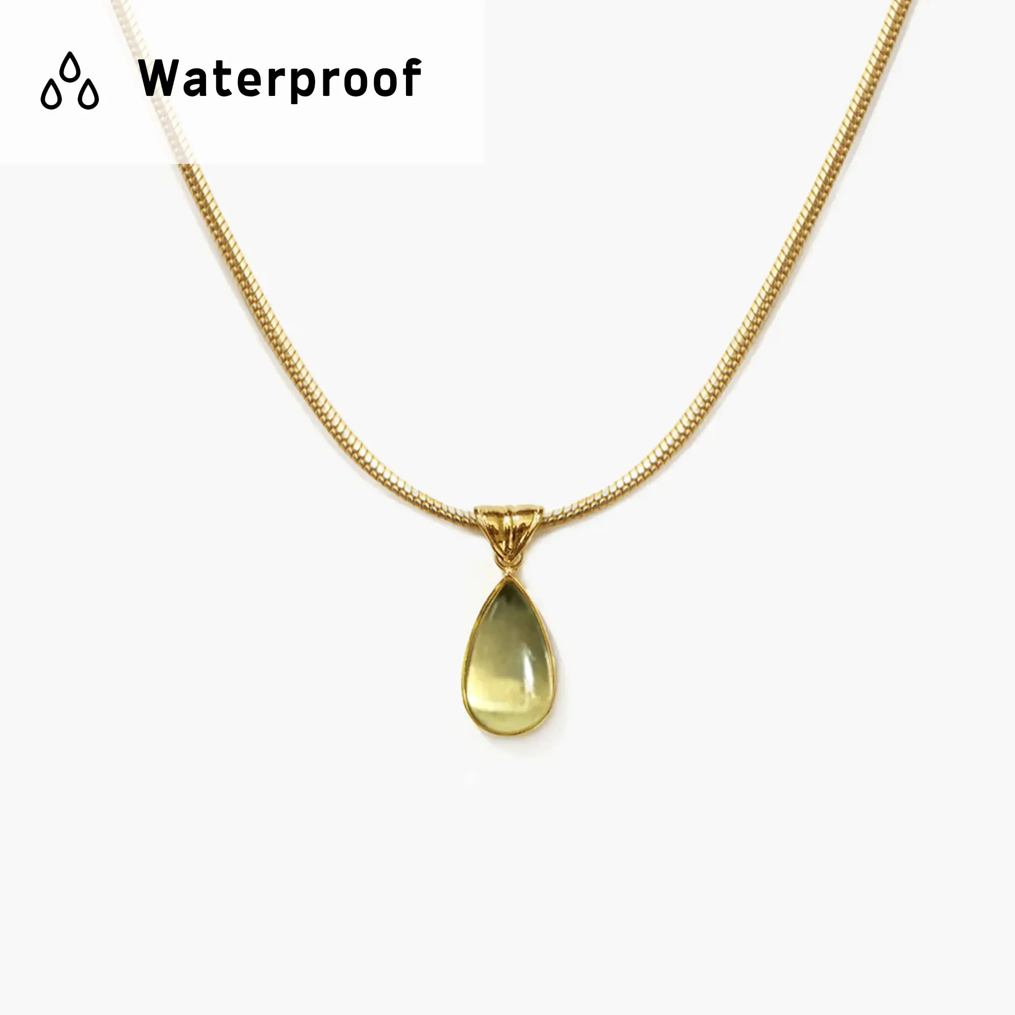 en route 18K Gold Plated Waterproof Waterdrop Necklace, Sleek Waterproof Design, Easy Care, Minimalist Everyday Jewelry for Casual Outfits or Layering Effortlessly #SpringStatements