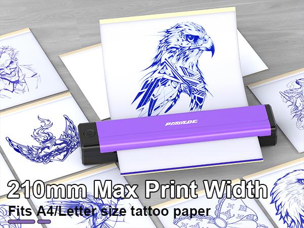PADIEOE Tattoo Stencil Printer - Wireless Bluetooth with 2000mAh Battery Portable Thermal Copier Machine Compatible with Smartphones & PC Cordless