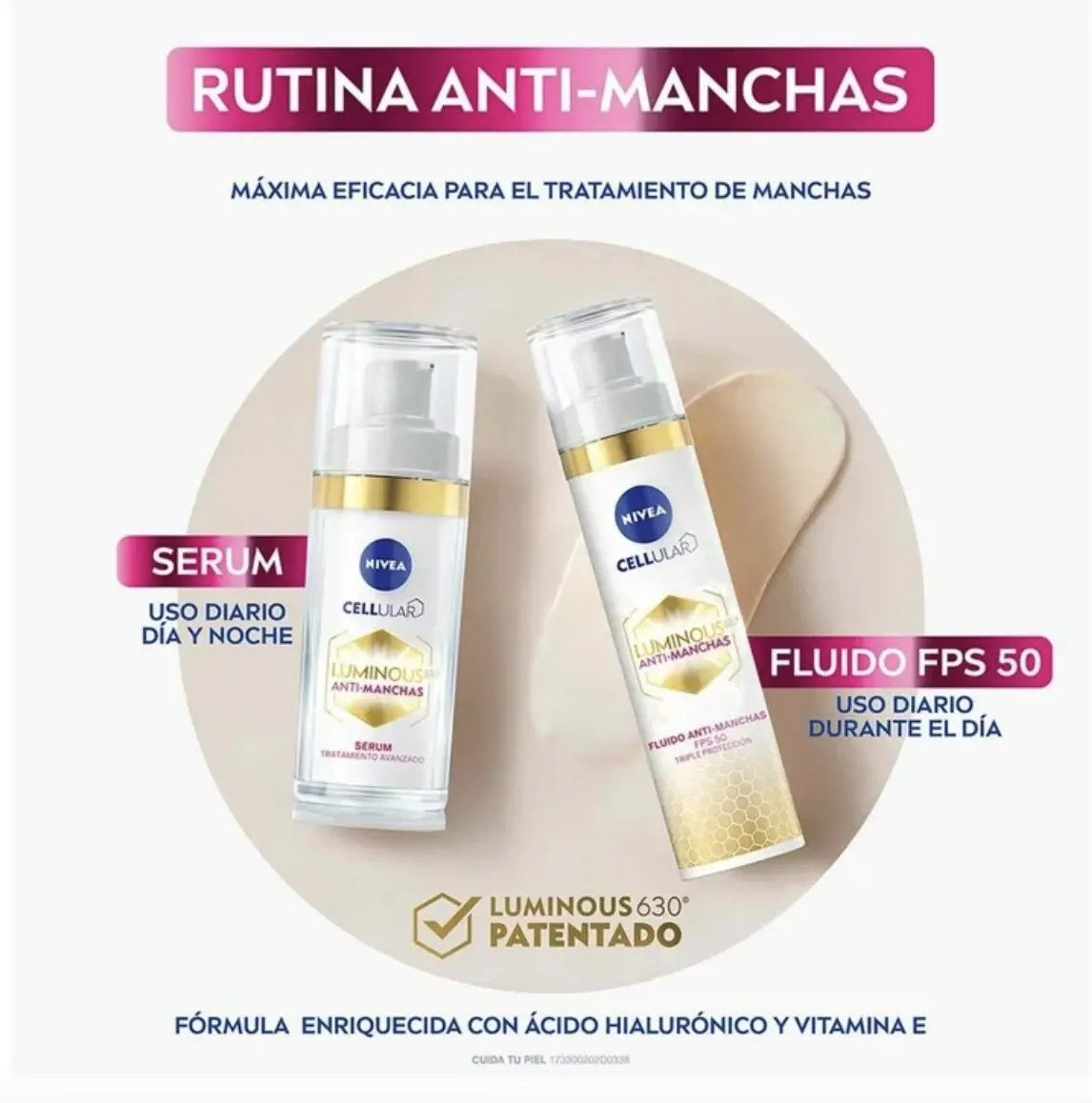 Nivea Luminoso Bundle with Night and Day Cream Dark Spot Moisturizers Skincare Oil Control SPF 50 - Hydrating Kit Treatment Set (GOLD Tratamiento & Fluido SPF 50)