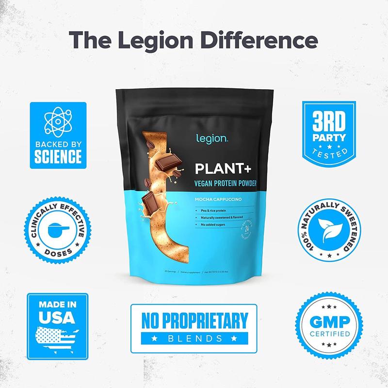 Legion Plant+ Vegan Protein Powder - 20 Servings (Mocha Cappuccino)