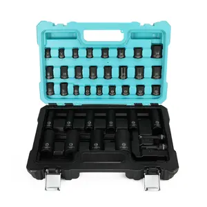 #Summervibes DURATECH 1/2" & 3/8" Drive Impact Socket Set, 38-pack Socket Set, Metric/SAE Sockets with Extension Bars and Impact Adapter