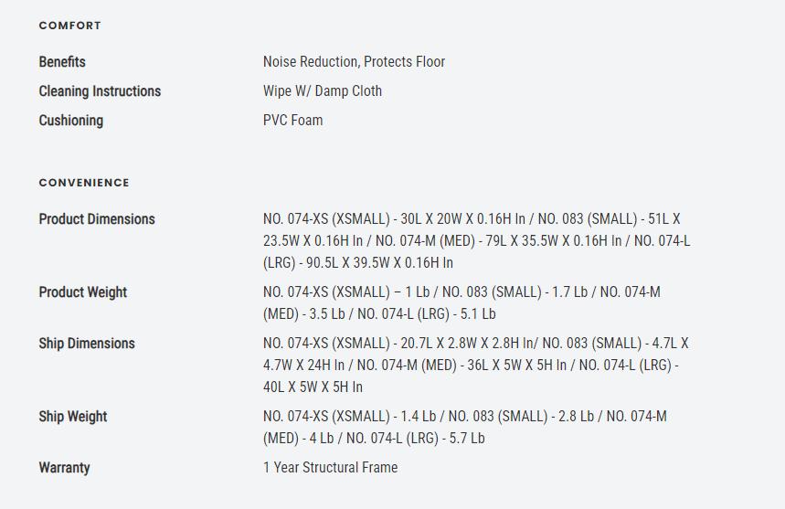 Sunny Health & Fitness Home Gym Floor Protector Mat, Home Gym Workout Fitness, Non-Slip, Water-Resistant, Noise & Vibration Dampening - XS, Small, Medium, Large Options Sunny Health & Fitness Home Gym Floor Protector Mat, Home Gym Workout Fitness, Non-Slip, Water-Resistant, Noise & Vibration Dampening - XS, Small, Medium, Large Options