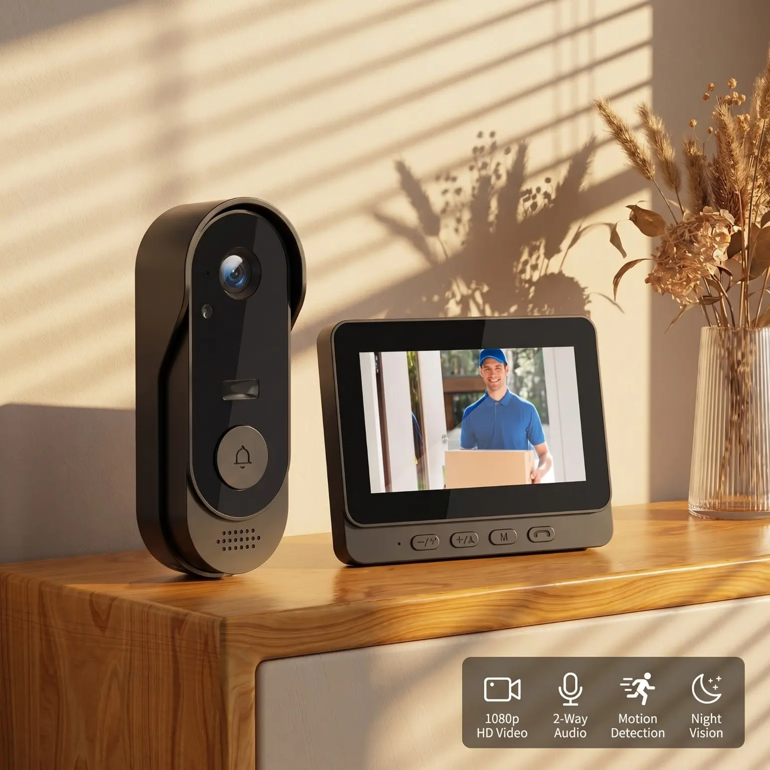 【Back To School Gift】X8 Wireless Doorbell Camera, Rechargeable Smart Visual Doorbell, Night Vision, Two-Way Talk, Waterproof Home Security Camera with Sensor Alarm Video Intercom Privacy Video Intercom Privacy,camping essentials