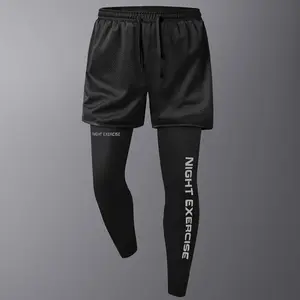 Men’s Summer Quick-Dry Outdoor Sports Pants with Faux Two-Piece Design