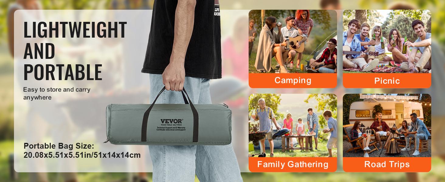 VEVOR Vehicle Awning, TikTokShopBlackFriday, Large 10' x 7' Shade Coverage Car Side Awning, PU2000mm UV50+ Car Awning with Extended Side Canopies and Portable Storage Bag, Suitable for Truck, SUV, Van, Campers