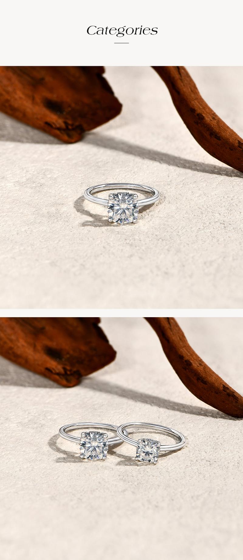 ATTAGEMS Cushion Cut 1.5ct 2.5ct Synthetic Moissanite Ring DVVS1 Color 925 Sterlikling Rings for Women Engagement Wedding Band Luxuryng Silver Spar Fine Jewelry Holiday Gift Party R285