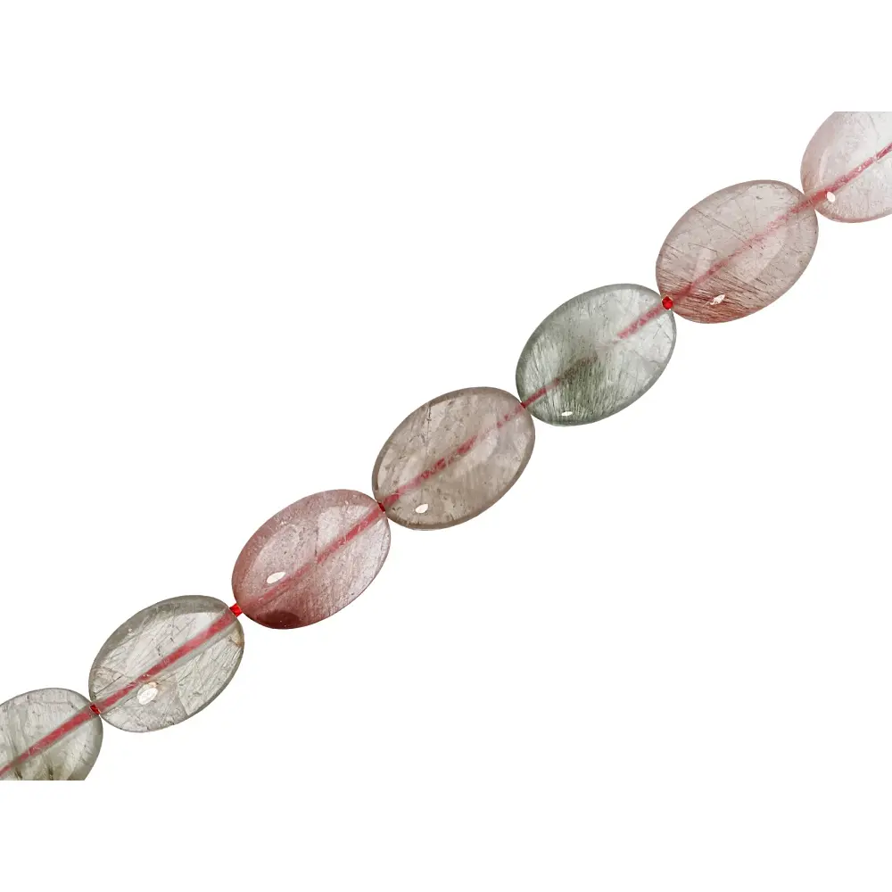 JTV Rutilated Quartz Oval Shape Bead Strand, 14x10mm Oval Beads, Approximately 15-16in Length for DIY Beading & Jewelry Making