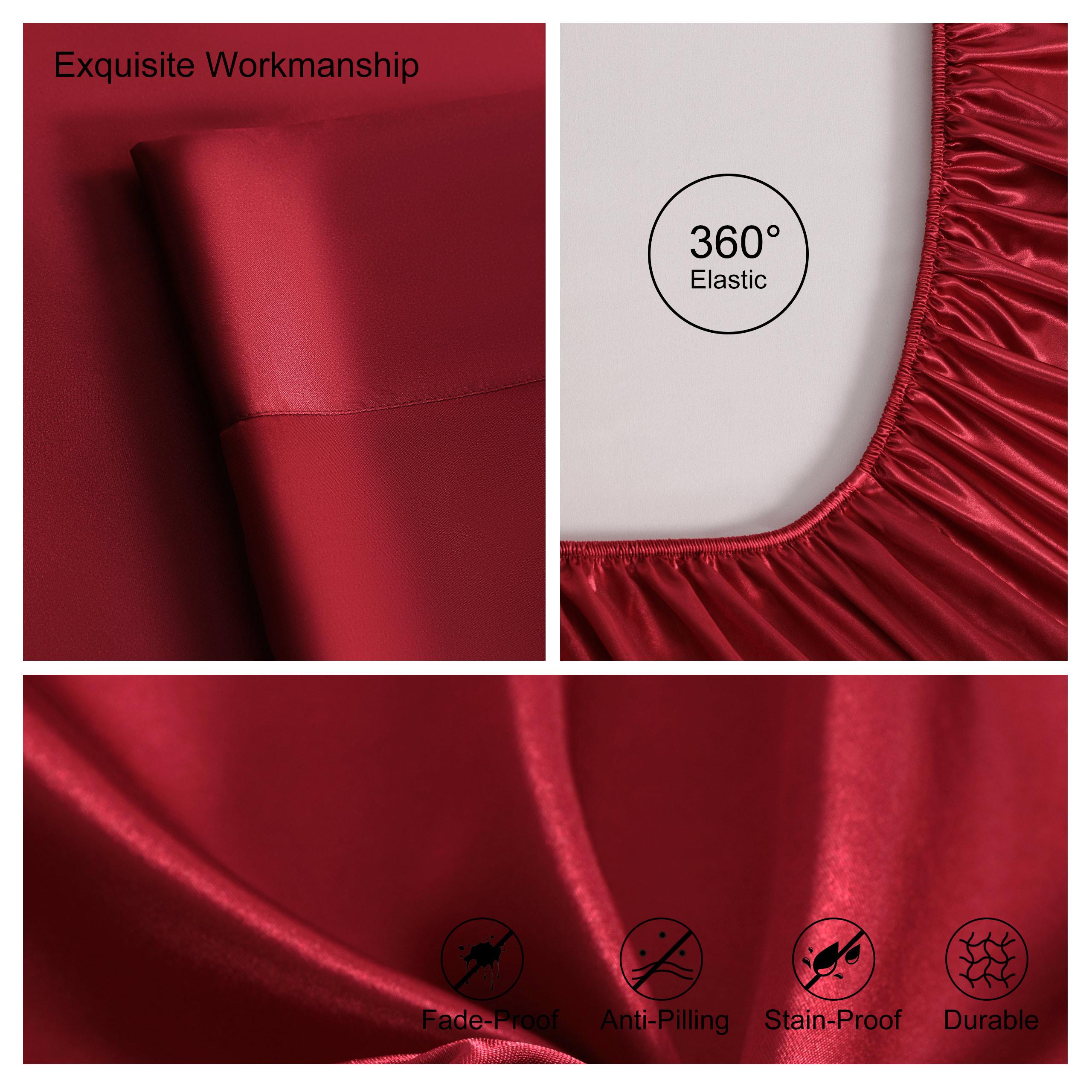 NTBAY Silky Satin Sheet Set - Silk-Like Glide for Hair & Skin | Easy Care NTBAY Silky Satin Sheet Set - Silk-Like Glide for Hair & Skin | Easy Care