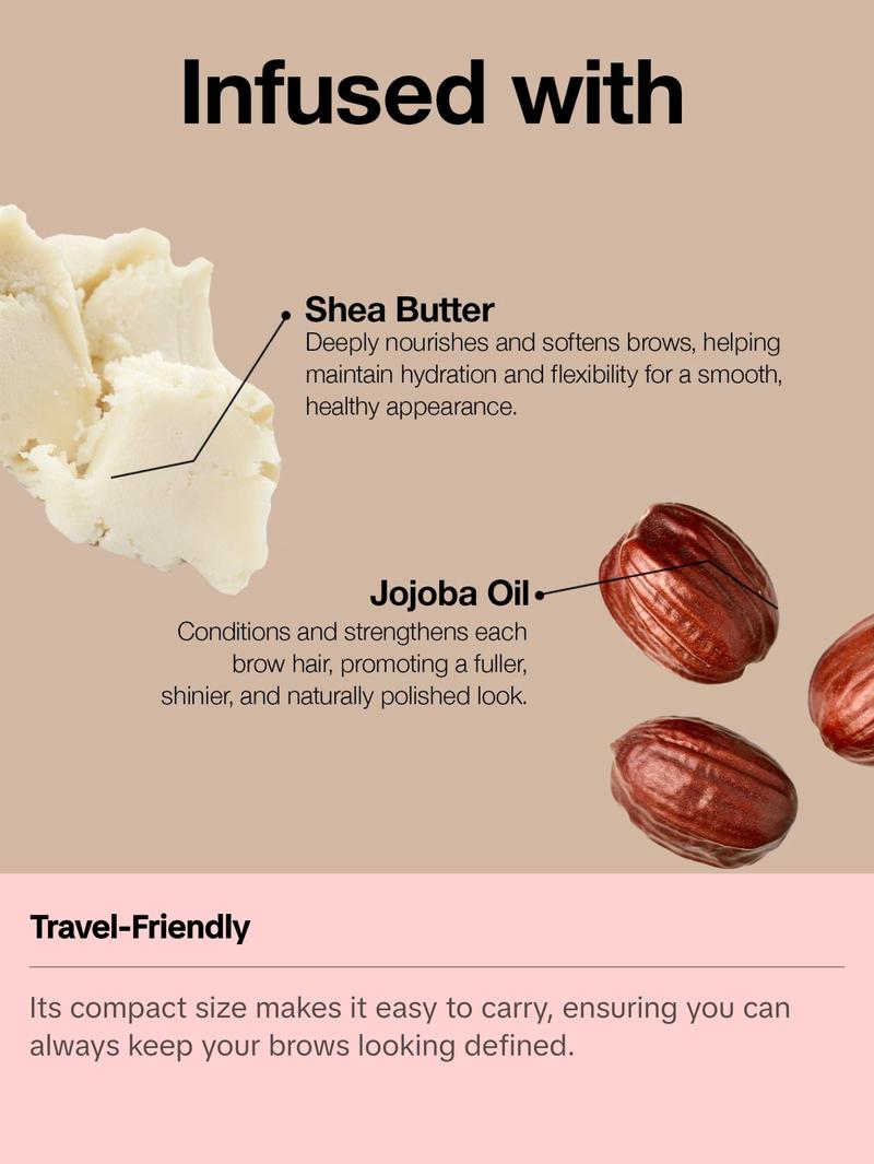 Palladio Brow Powder, Soft and Natural Formula, Includes Applicator Brush, 4 Shades Available, Travel-Friendly, Cruelty-Free, Paraben-Free, Gluten-Free, Vegan, Dark Brown