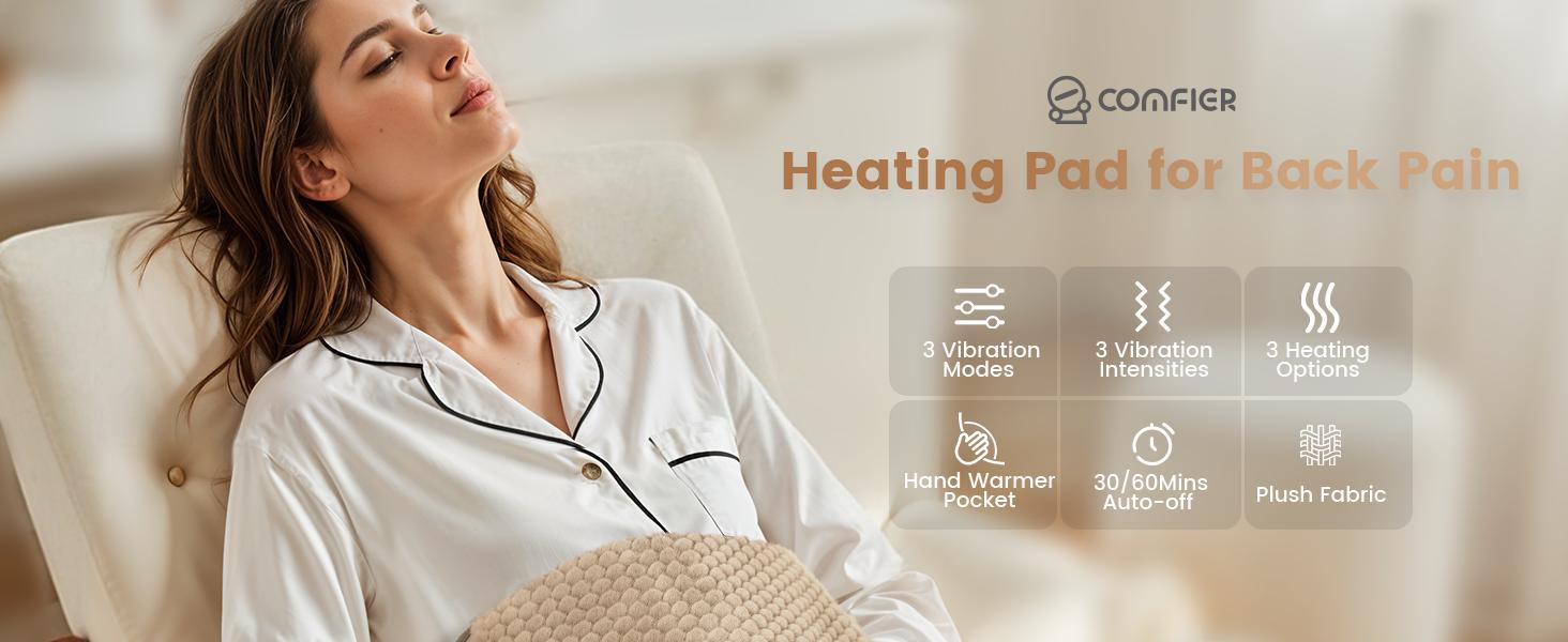 COMFIER Heating Pad for Back Pain Relief,Lower Back Massager with Heat with Hand Warmer Pocket,Extra-Large Size 61",Back Heating Pad for Period Cramps,Fast Heat Pad,Gifts for Women Men Mom Dad Heated Wrap COMFIER Heating Pad for Back Pain Relief,Lower Back Massager with Heat with Hand Warmer Pocket,Extra-Large Size 61",Back Heating Pad for Period Cramps,Fast Heat Pad,Gifts for Women Men Mom Dad Heated Wrap